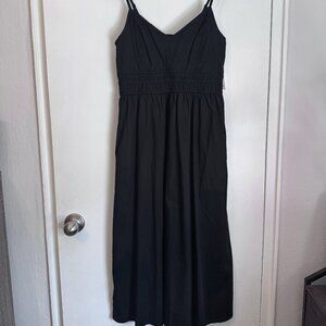 Old Navy Black Midi Dress Adjustable Straps Smocked Waist – XS NWT